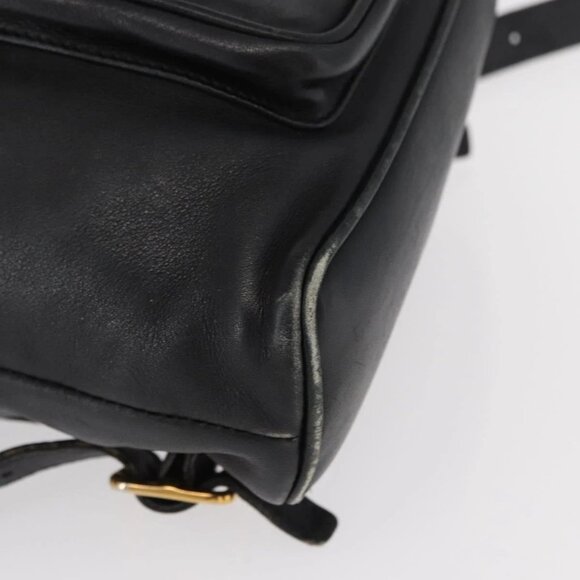 GUCCI Bamboo Backpack Leather Black Gold 003 2058 0030 Auth 151518 main image 11